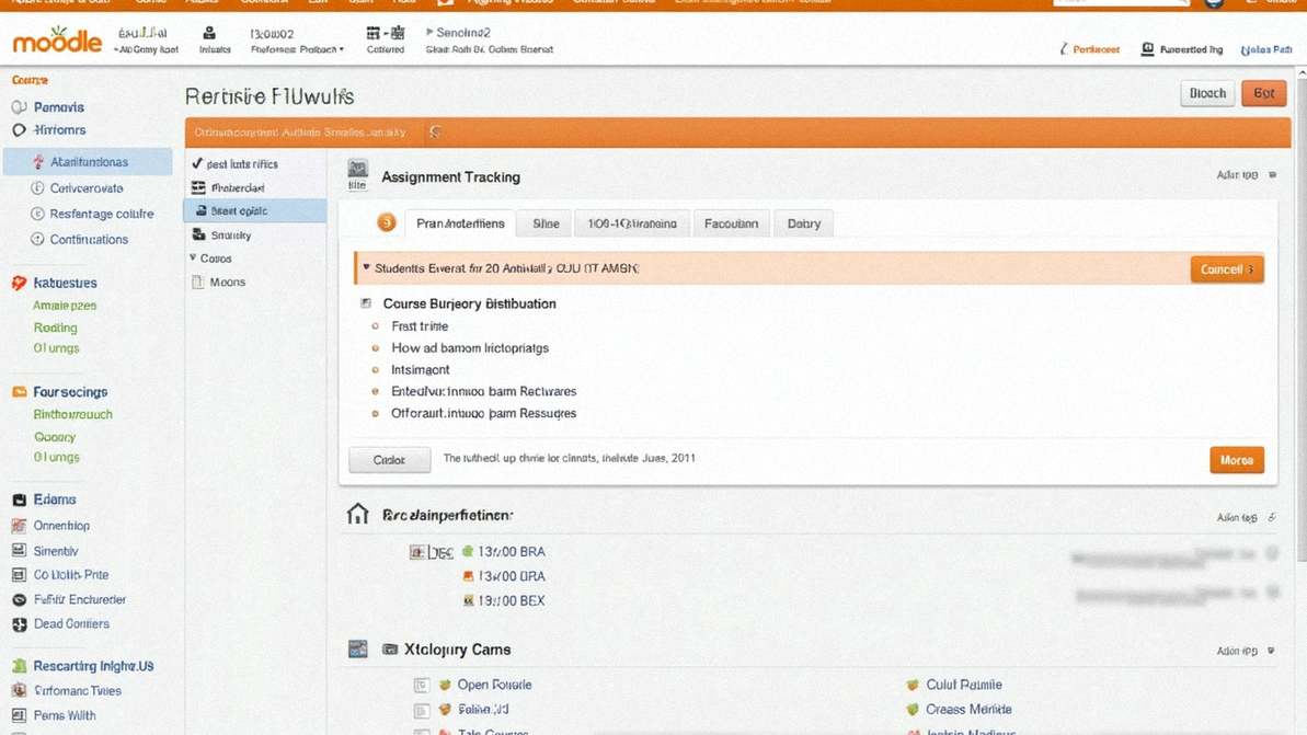 Moodle e-læringsplatform interface